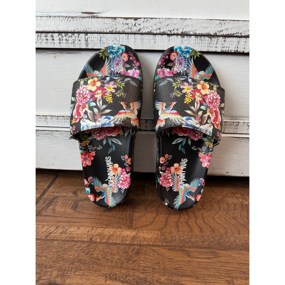 Johnny Was Dreamer Garden Platform Slide Sandals Women's Size 6